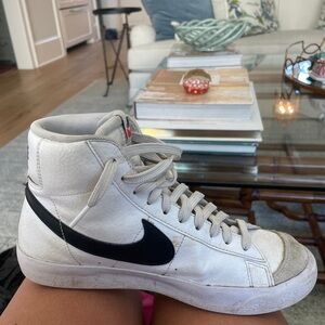 Nike White and Black High-Top Sneakers